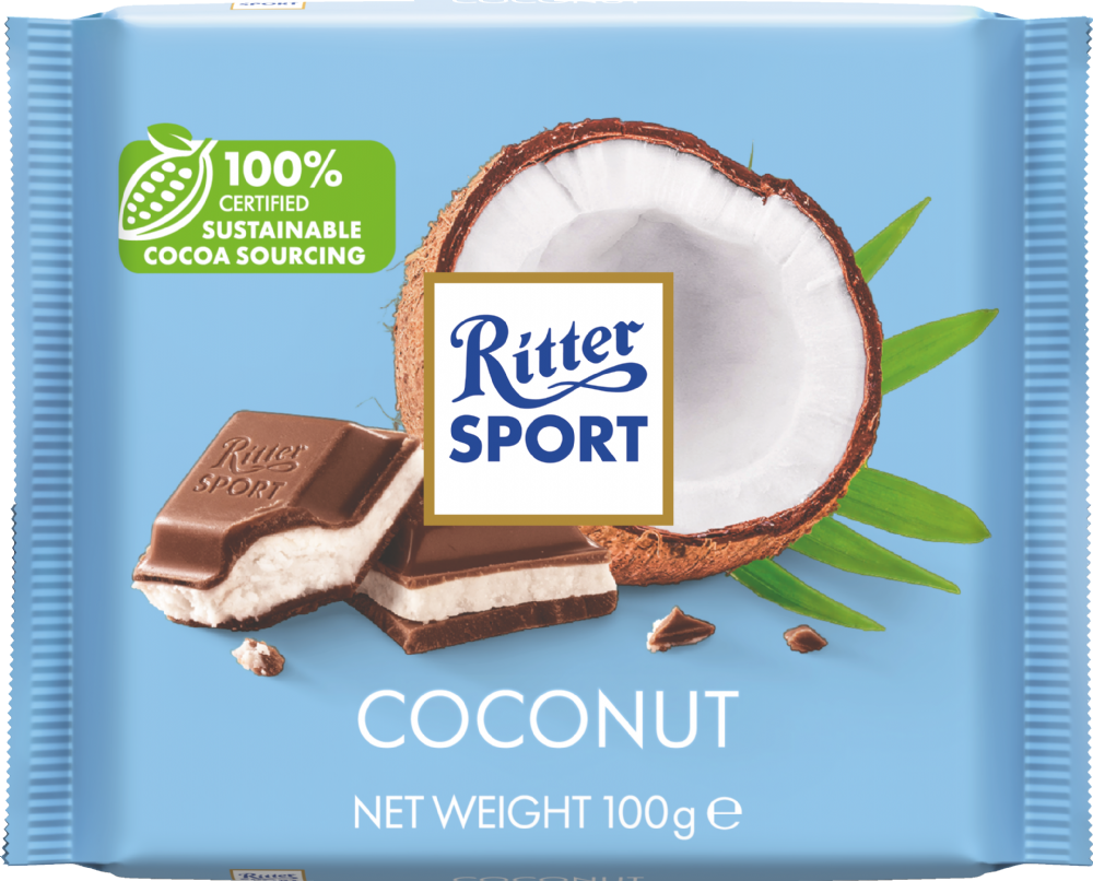 Ritter Sport Coconut Milk Chocolate, 100g
