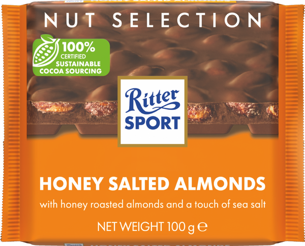 Ritter Sport Honey Salted Almonds Milk Chocolate, 100g