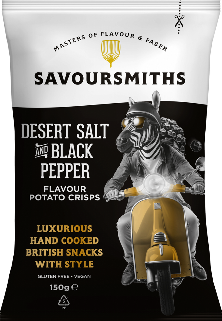 Savoursmiths Salt & Black Pepper Potato Crisps, 150G