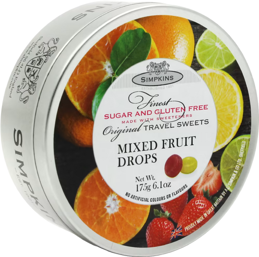Simpkins Sugar Free Tropical Fruit Drops Travel Sweets, 175g