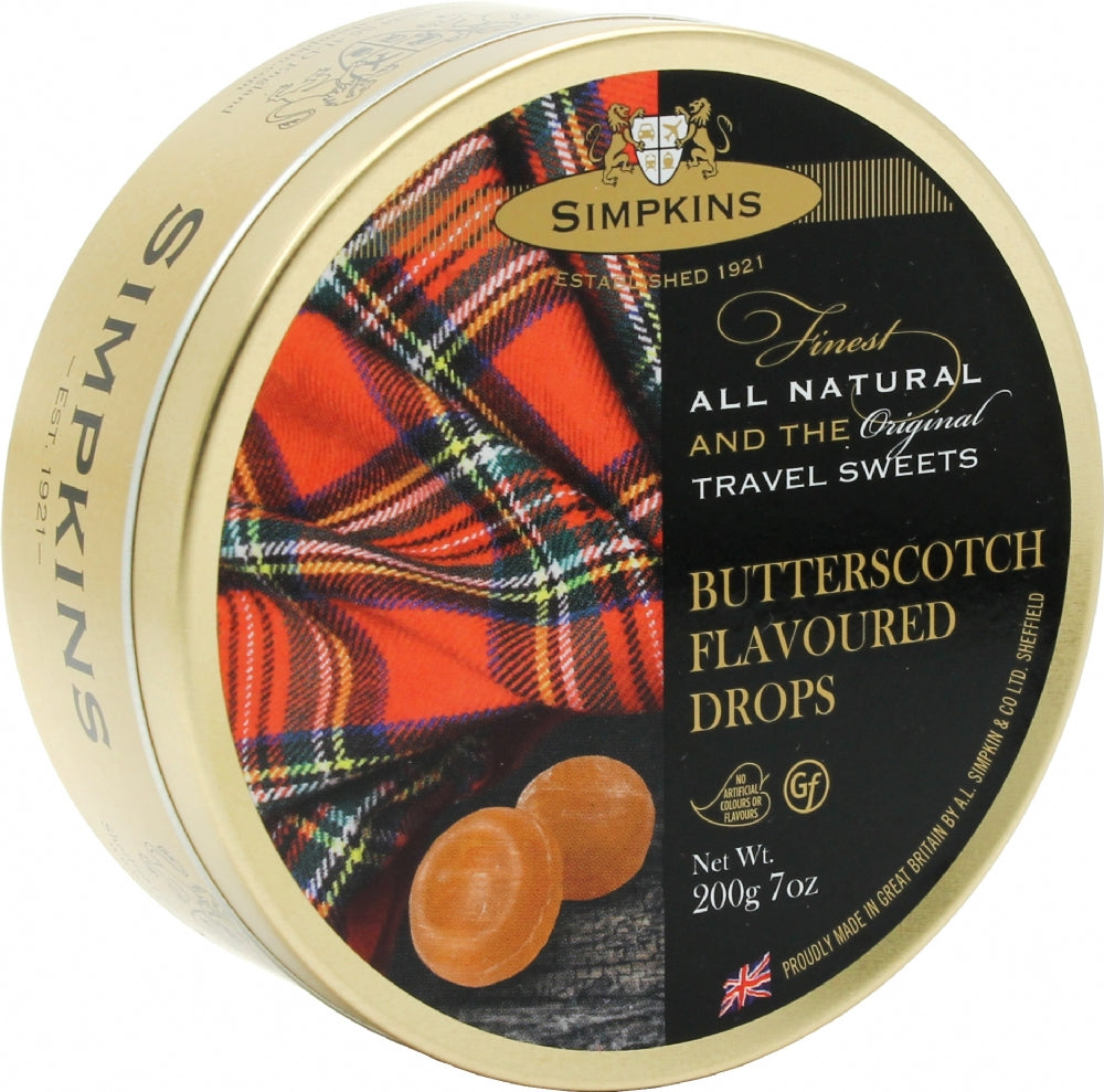 Simpkins Travel Sweets - Butterscotch Flavoured 200G