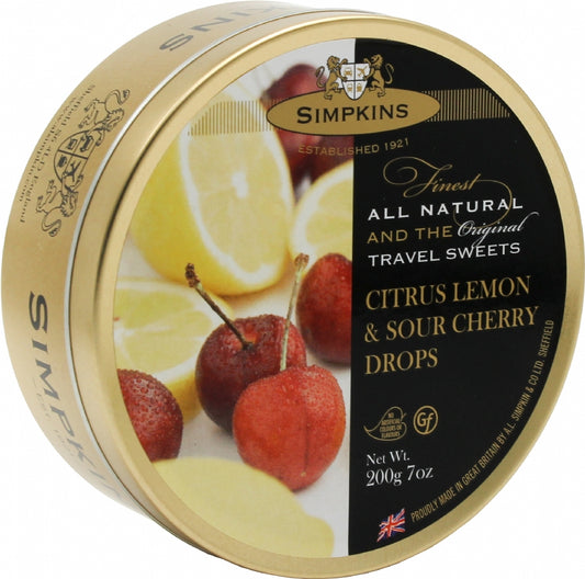 Simpkins Travel Sweets - Citrus Lemon & Sour Cherry 200G