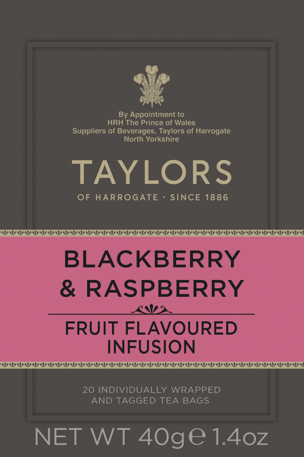 Taylors Of Harrogate Blackberry & Raspberry - 20 Teabags 40G