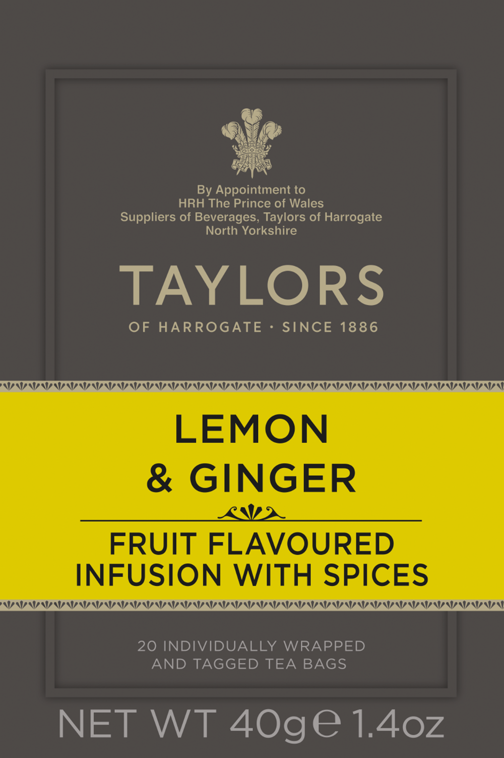 Taylors Of Harrogate Lemon & Ginger - 20 Teabags 40G