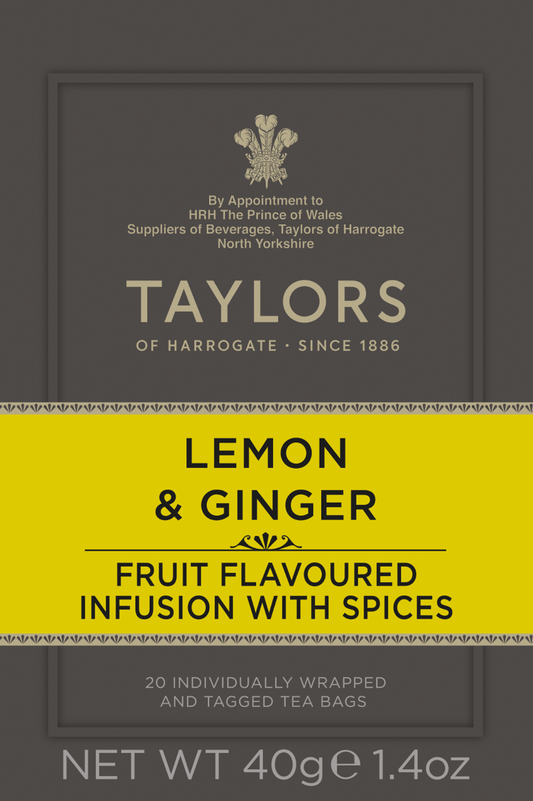 Taylors Of Harrogate Lemon & Ginger - 20 Teabags 40G