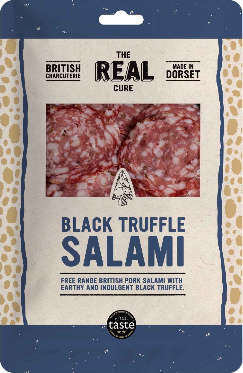 The Real Cure Black Truffle Salami - Sliced 55G