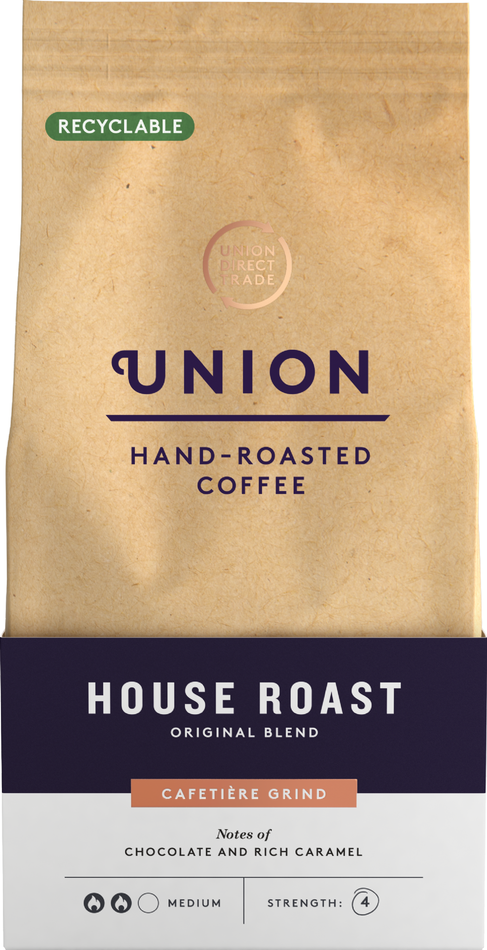 Union Coffee Hand-Roasted Coffee House Blend - Cafetière Grind 200G