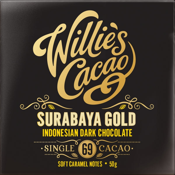 Willie's Cacao Surabaya Gold 69% Cacao Indonesian Dark Chocolate, 50g