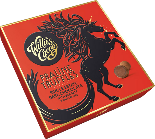 Willie's Cacao Praline Truffles - Dark Chocolate With Sea Salt 110g