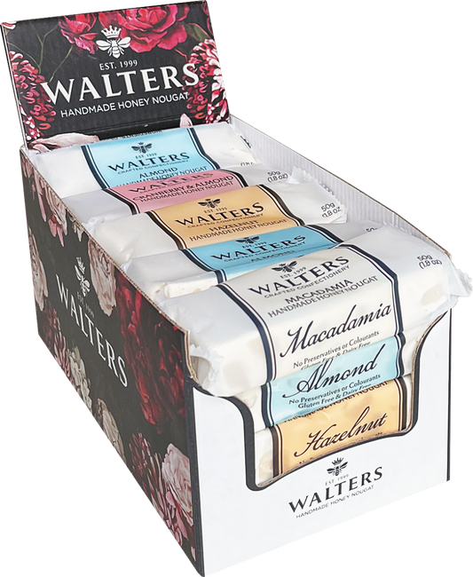 Walters Handmade Honey Nougat - Assorted Case 50G