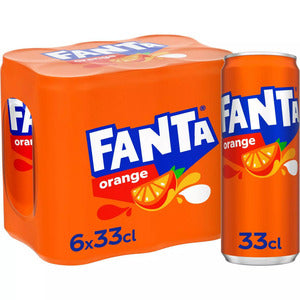 Fanta Orange Flavored Soft Drink Cans 6x33cl