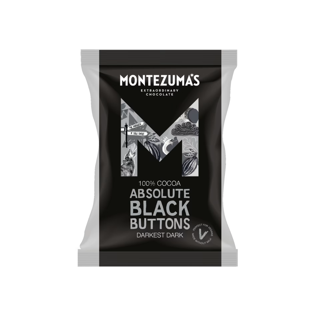 Montezuma's 100% Cocoa Absolute Black Darkest Dark Chocolate Buttons 120g