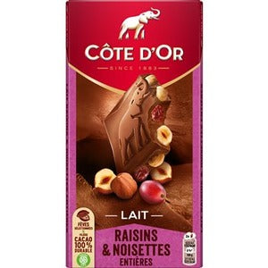 Côte D’Or Milk Chocolate, Raisins And Hazelnuts 180g
