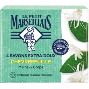 Petit Marseillais Bar Soap - Honeysuckle, 4x100g