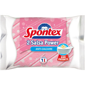 Spontex Salsa Grattes Eponges Spécial Salle De Bain x2