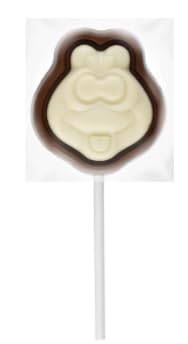 Marks and Spencers Colin the Caterpillar Chocolate Lollipop, Milk and white chocolate lolly.