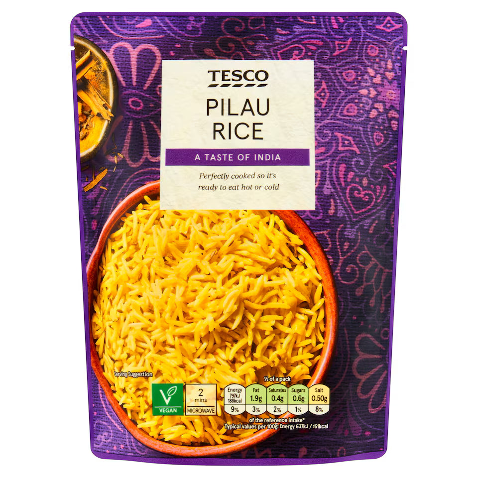 Tesco Microwave Pilau Rice, 250g