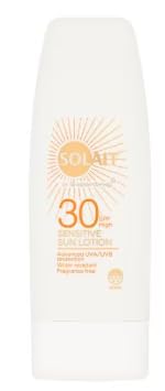 Solait Sensitive Sun Lotion, SPF 30, Advanced UVA/UVB Protection, Water Resistant, Fragrance Free