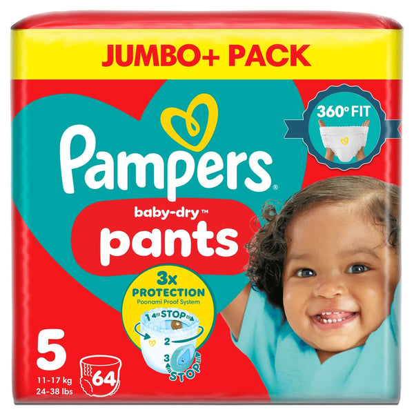 Pampers Baby Dry Nappy Pants - Size 5, 64 Pack