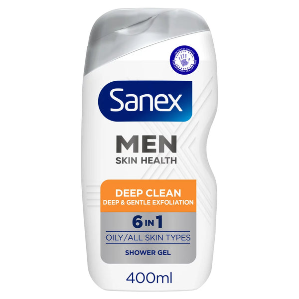 Sanex Men Deep Clean 6 in 1 Body Wash Shower Gel, 400ml