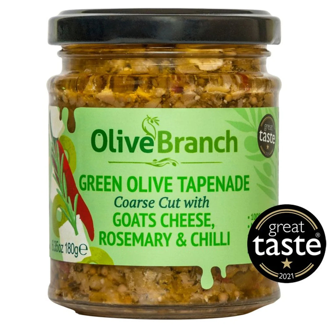 Olive Branch Tapenade with Goat's Cheese, Rosemary & Chilli, 180g