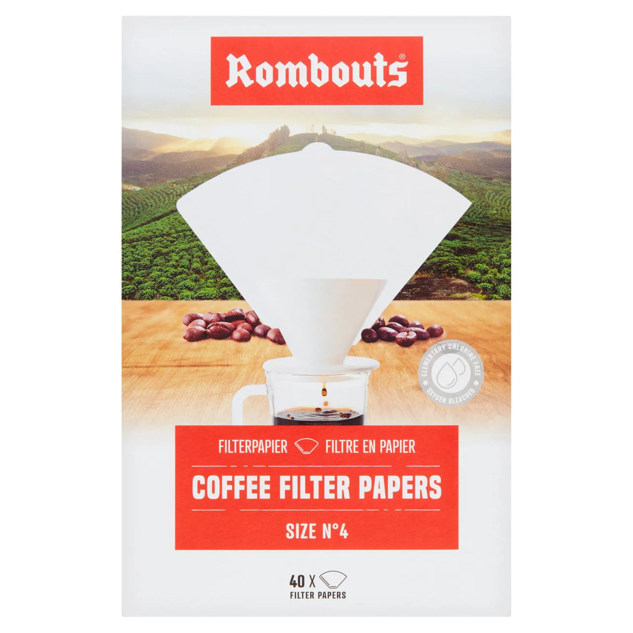 Rombouts Coffee Filter Papers N4 - 40 per pack