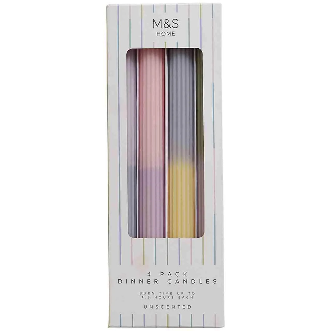 M&S Pastel Dinner Candles, Pink - 4 per pack