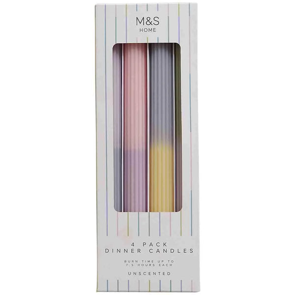 M&S Pastel Dinner Candles, Pink - 4 per pack