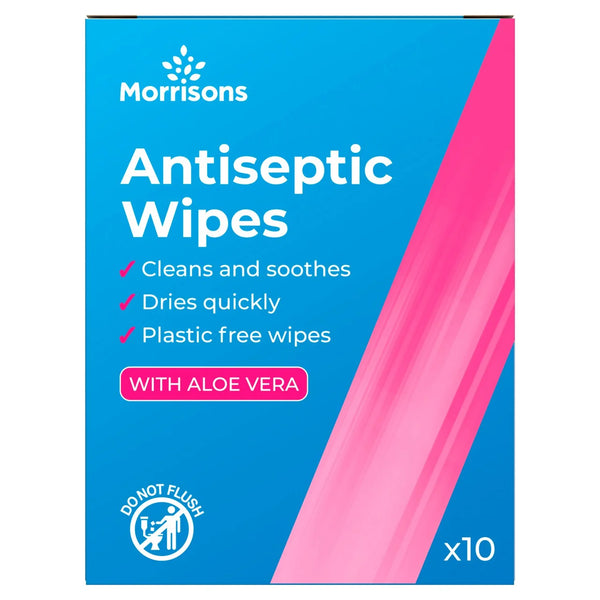 Morrisons Antiseptic Wipes, Pack of 10