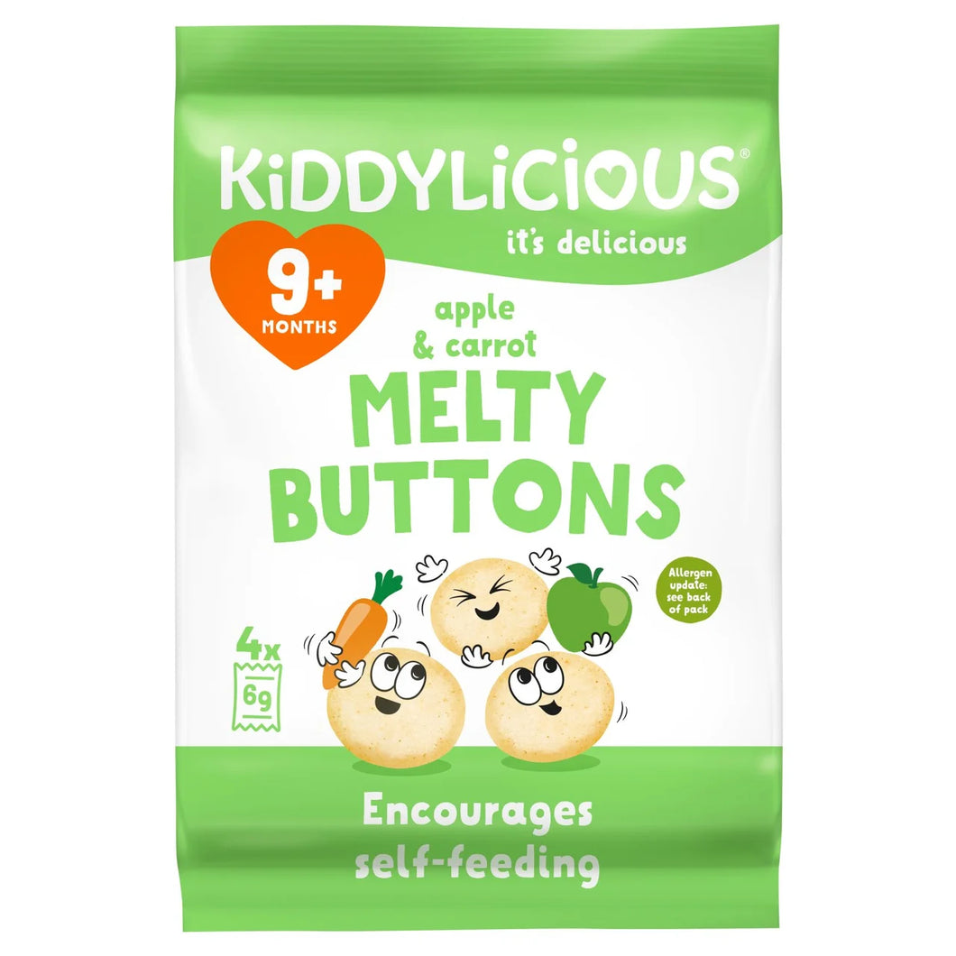 Kiddylicious Apple & Carrot Melty Buttons 9+ Months - 5x6g