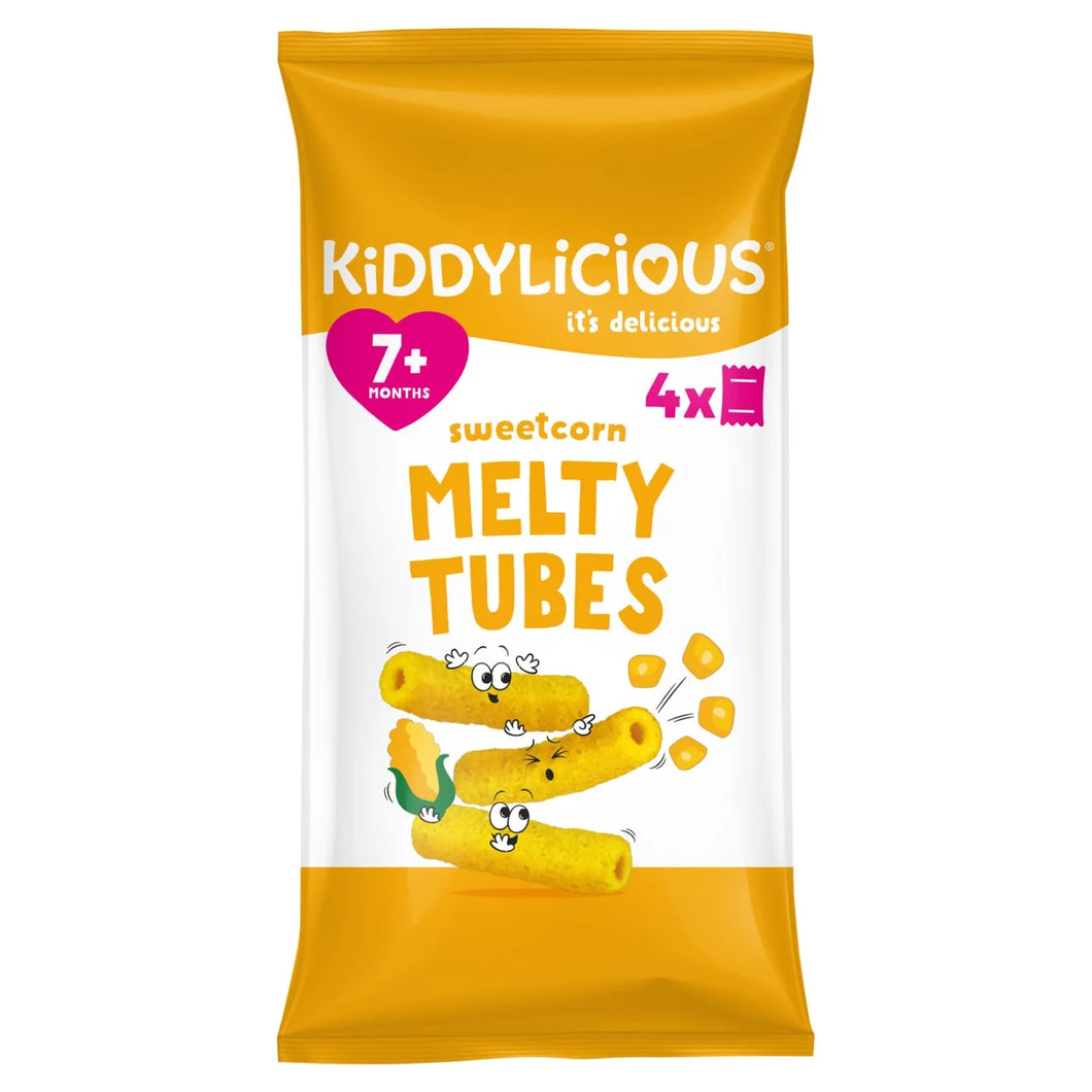 Kiddylicious Sweetcorn Melty Tubes Multipack 7+ Months - 4x10g