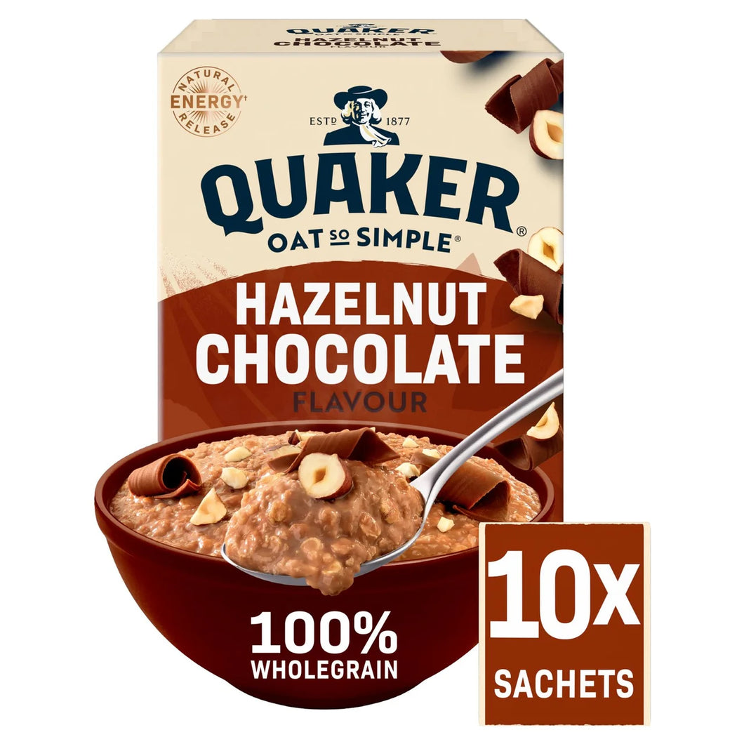 Quaker Oat So Simple Hazelnut Chocolate Porridge Cereal 10 Sachets