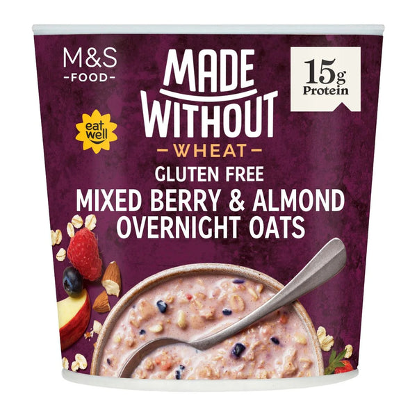 M&S Made Without Wheat Gluten Free Mixed Berry & Almond Overnight Oats 70g