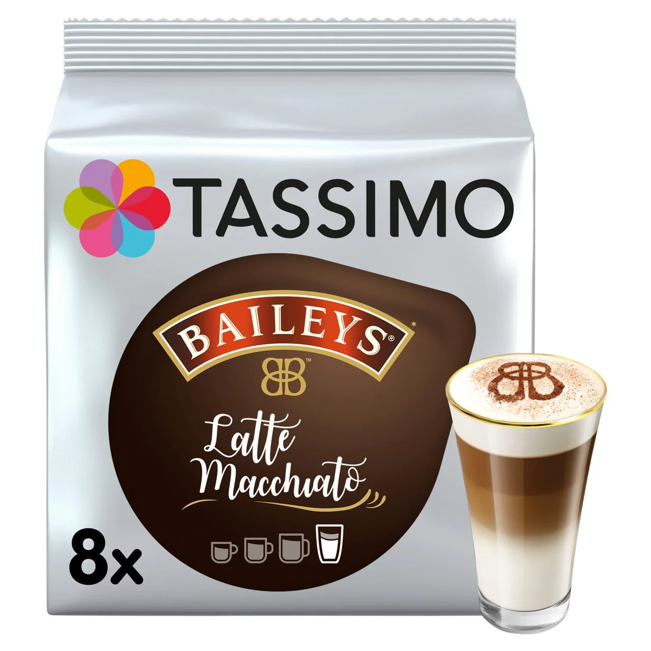 Tassimo Baileys Latte Macchiato Coffee Pods - 8 Cups