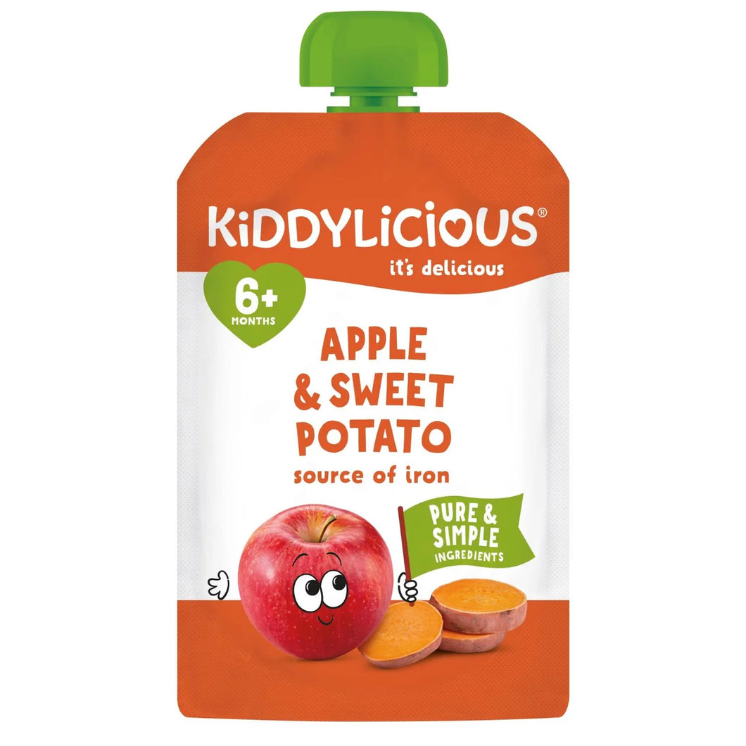 Kiddylicious Apple & Sweet Potato Baby Food Pouch 6+ Months - 100g