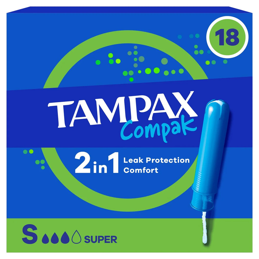 Tampax Compak Super Tampons with Applicator 18 pack
