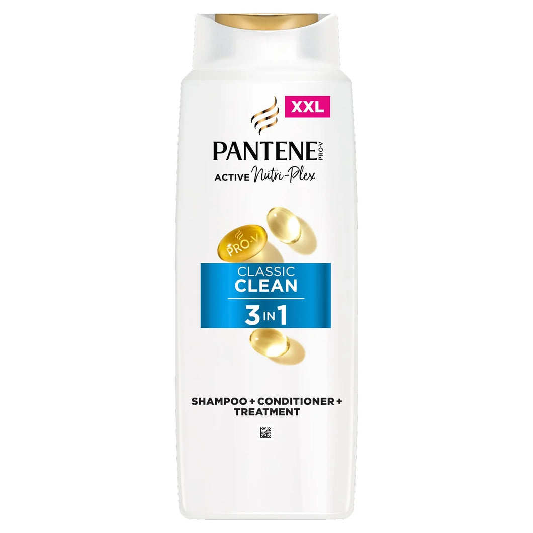 Pantene 3 In 1 Classic Clean Shampoo, 600Ml