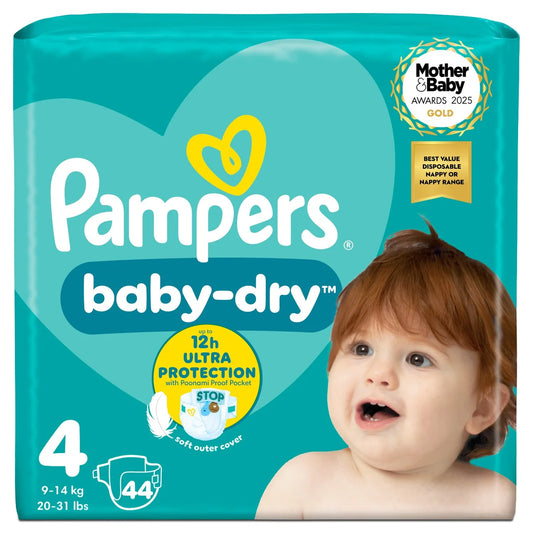 Pampers Baby Dry Nappies - Size 4, 44 Pack
