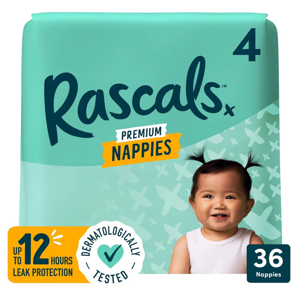 Rascals Premium Size 4 Nappies, 32 Pack