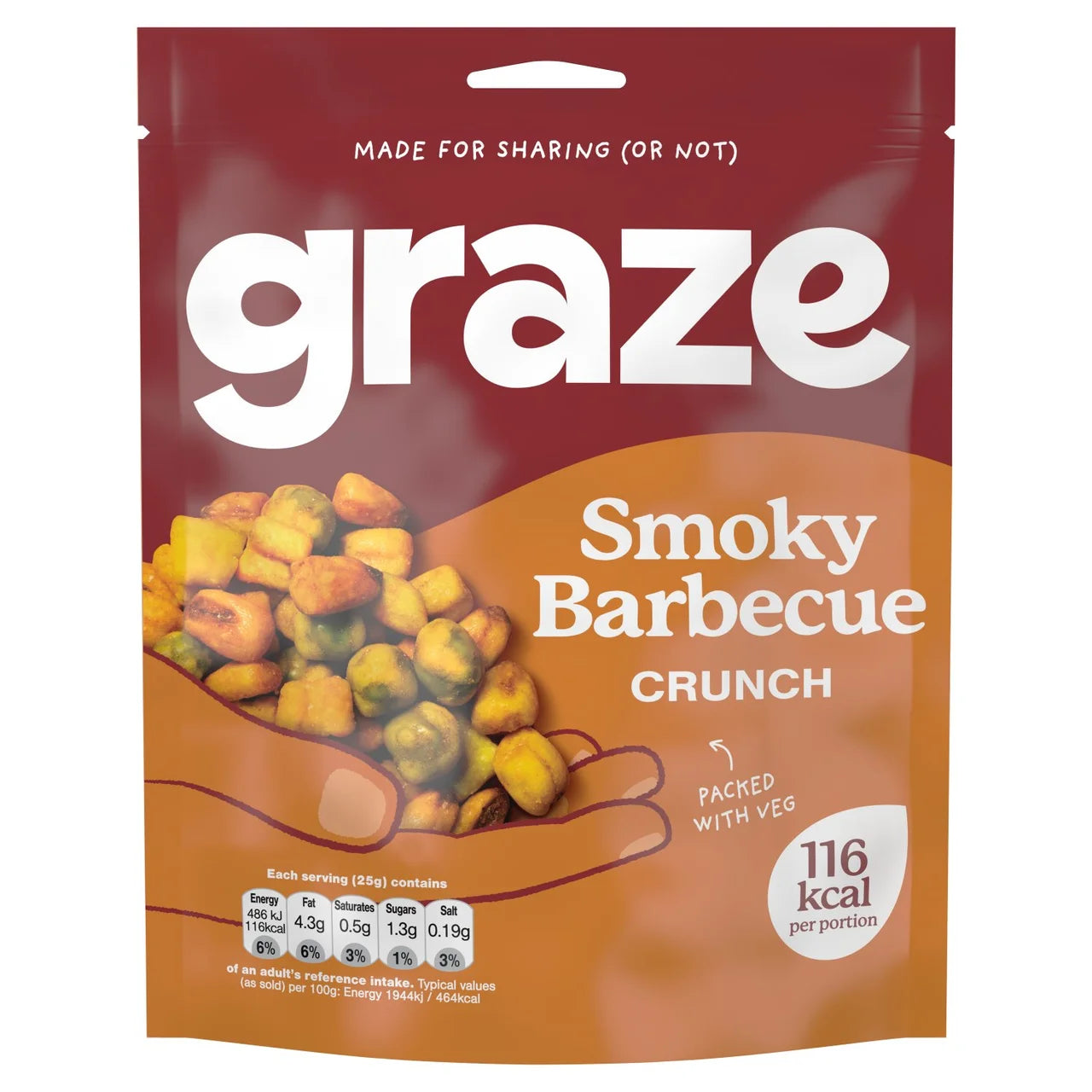 Graze Smoky BBQ Crunch Sharing Bag Snack 100g