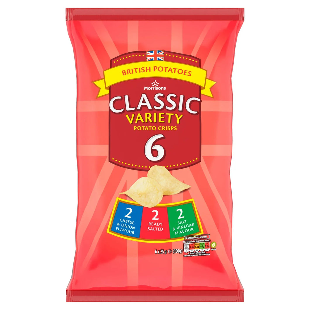 Morrisons Variety Crisps - 6 x 25g