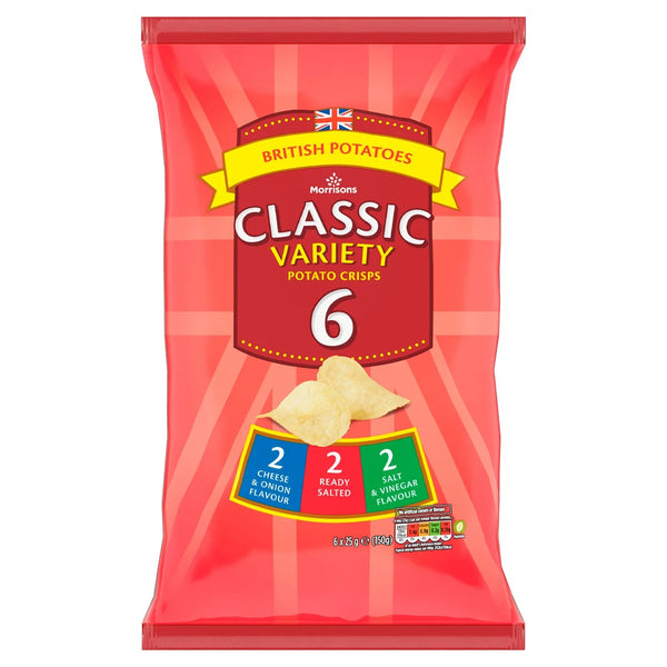 Morrisons Variety Crisps - 6 x 25g