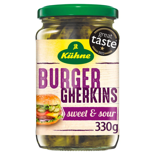 Kuhne Burger Gherkin Slices - Sweet & Sour 330G