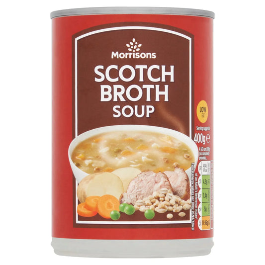 Morrisons Tinned Scotch Broth Soup with Mutton, Onions, Carrots & Peas