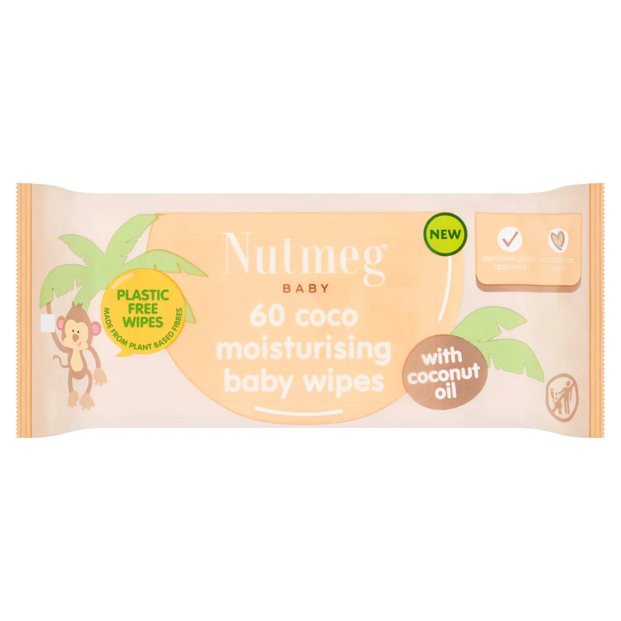 Nutmeg Coco Moisturising Baby Wipes - 60 Wipes