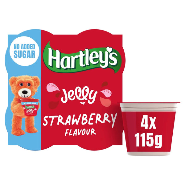 Hartley's No Added Sugar Strawberry Jelly 4x115g