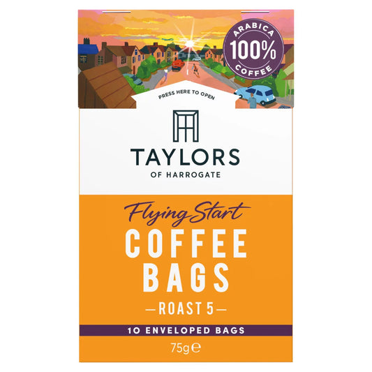 Taylors Of Harrogate 10 Coffee Bags - Flying Start 75G