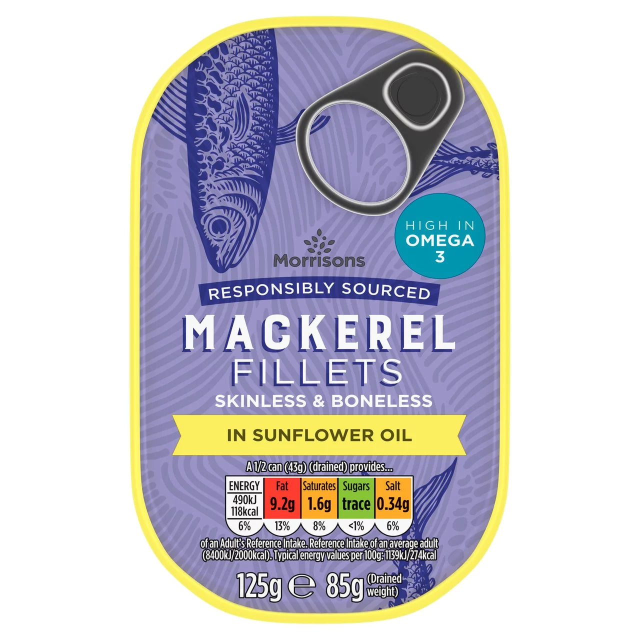 Morrisons Mackerel Fillets in Sunflower Oil (125g)