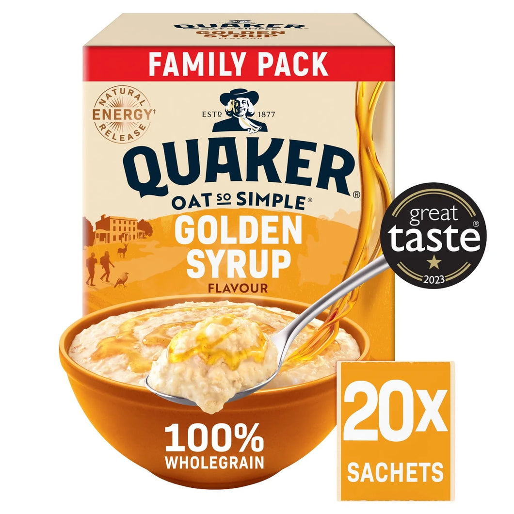 Quaker Oat So Simple Family Pack Golden Syrup Porridge 20 Sachets