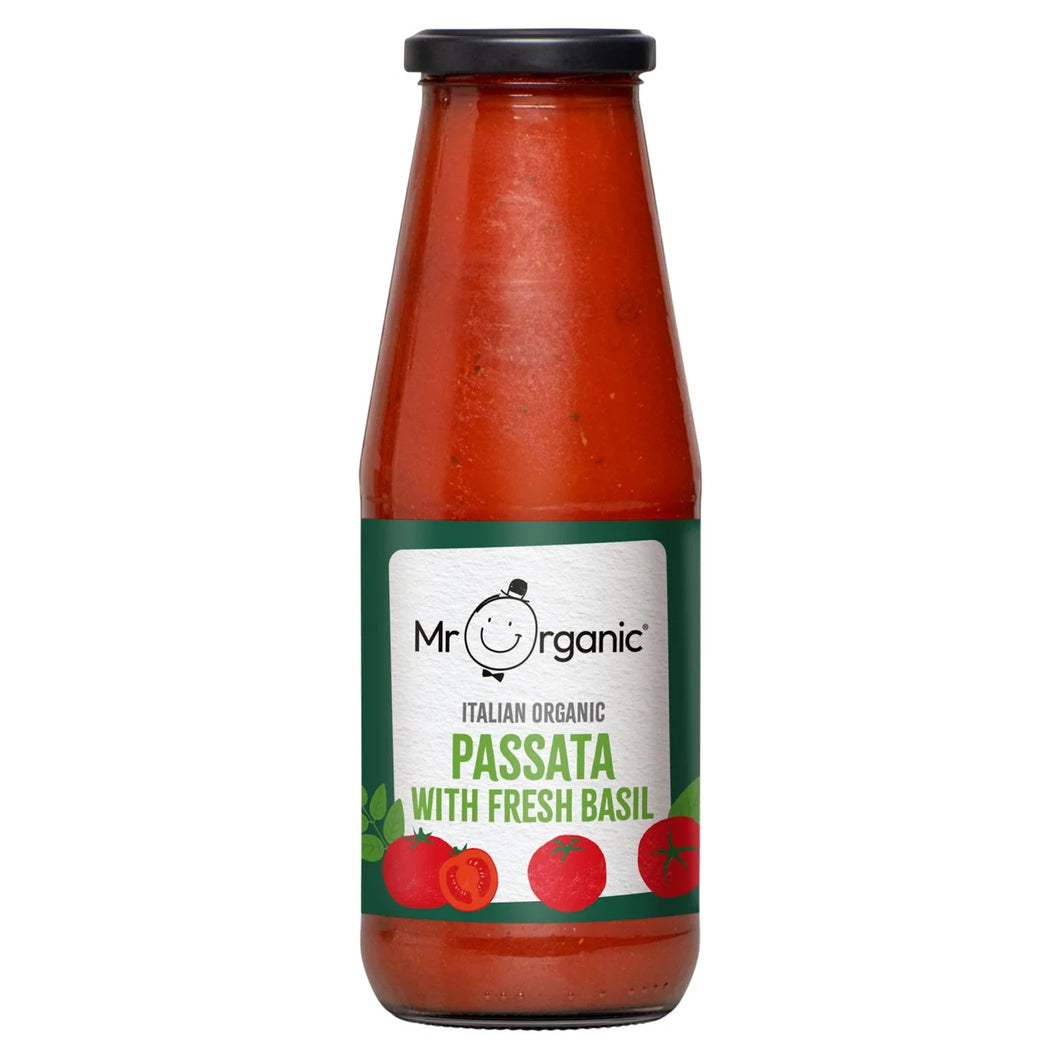 Mr Organic Italian Organic Passata With Fresh Basil, 690g